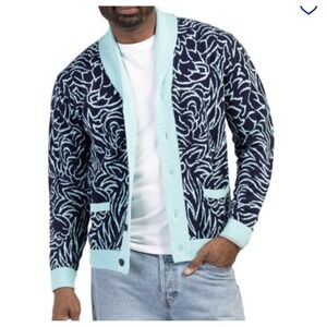 GREYSON Men's L Wool Cashmere Den of Thieves Shawl Cardigan Ottawa Abyss Sweater